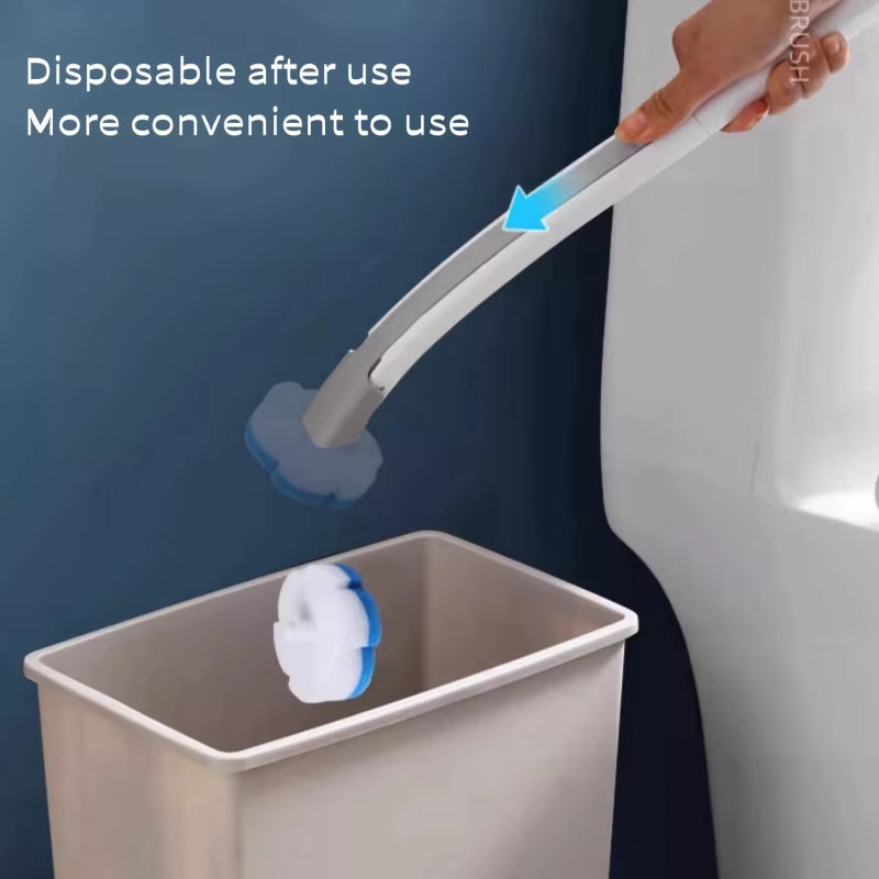 Disposable Toilet Brush Cleaner Bathroom Cleaning Brush with Replaceable Brush Head Toilet Cleaning Tool Kit Wc Home Accessories