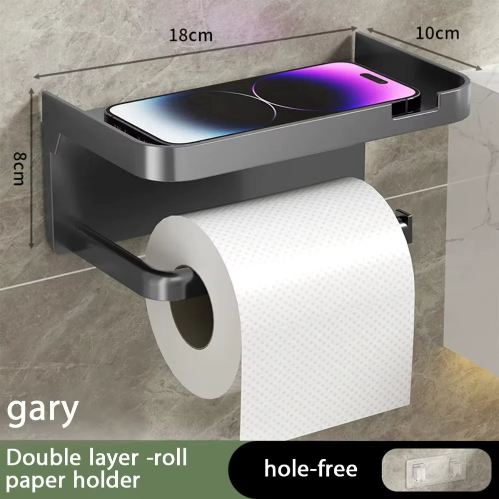 1PC Toilet Paper Holder Wall Mounted Rustproof Thickened Paper Towel Holder Plastic Storage Rack Kitchen Bathroom Accessories