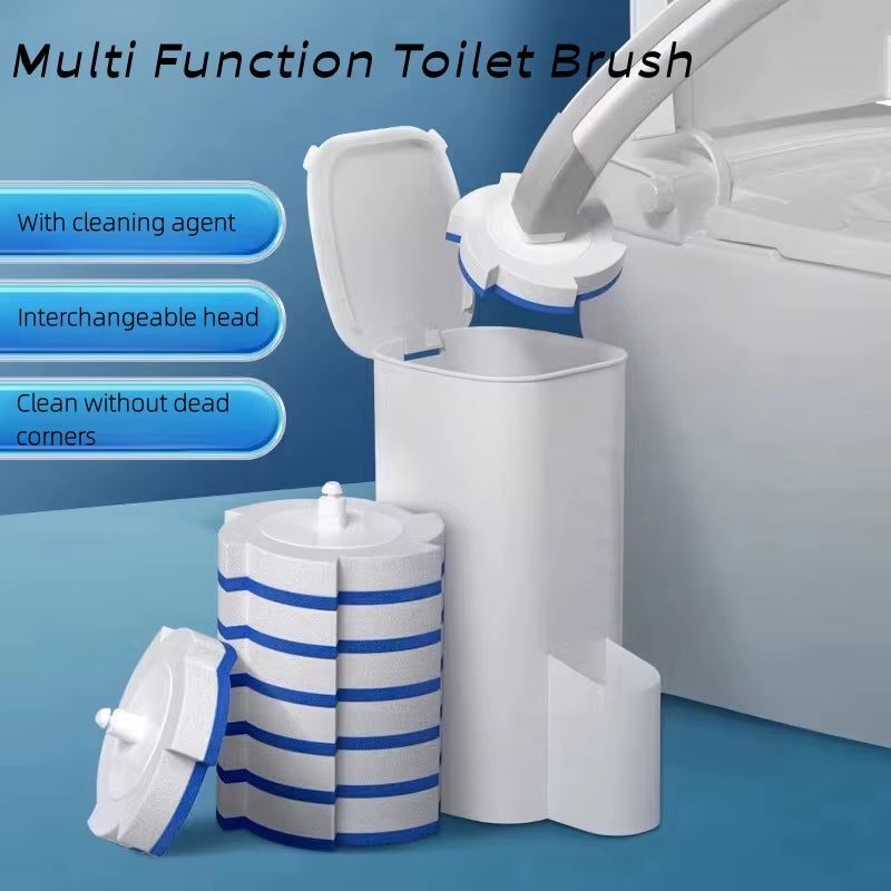 Disposable Toilet Brush Cleaner Bathroom Cleaning Brush with Replaceable Brush Head Toilet Cleaning Tool Kit Wc Home Accessories