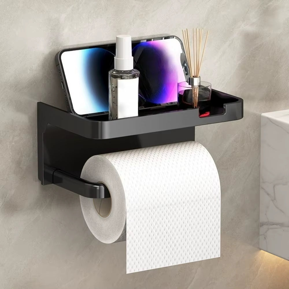 1PC Toilet Paper Holder Wall Mounted Rustproof Thickened Paper Towel Holder Plastic Storage Rack Kitchen Bathroom Accessories