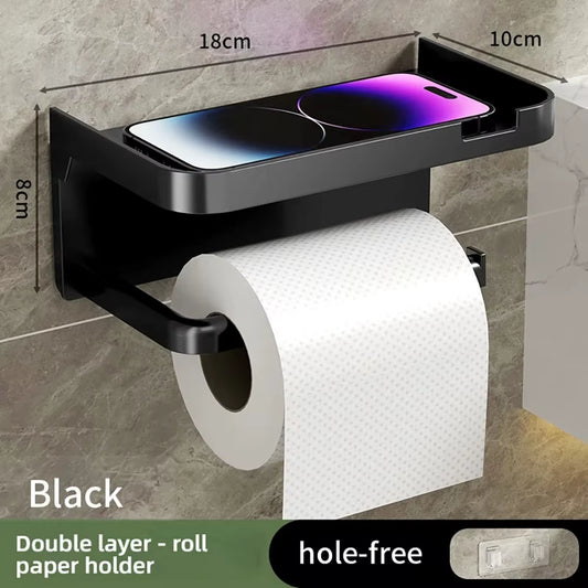 1PC Toilet Paper Holder Wall Mounted Rustproof Thickened Paper Towel Holder Plastic Storage Rack Kitchen Bathroom Accessories